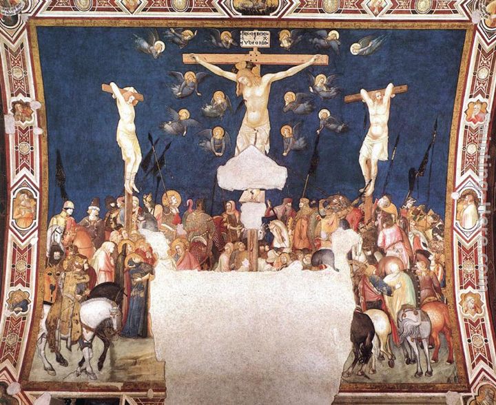 Crucifixion painting - Pietro Lorenzetti Crucifixion art painting